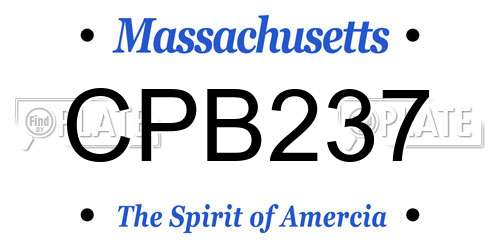 CPB237 Massachusetts License Plate