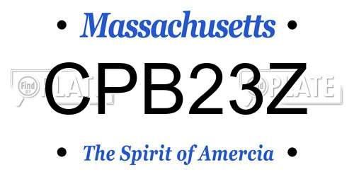 CPB23Z Massachusetts License Plate