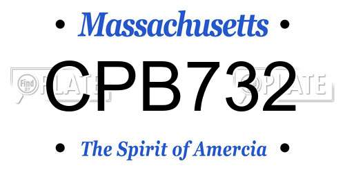 CPB732 Massachusetts License Plate