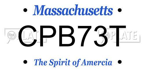CPB73T Massachusetts License Plate