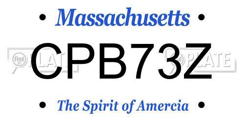 CPB73Z Massachusetts License Plate