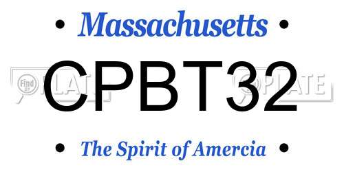 CPBT32 Massachusetts License Plate