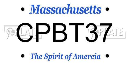 CPBT37 Massachusetts License Plate