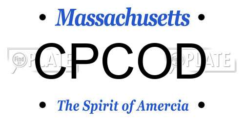 CPCOD Massachusetts License Plate