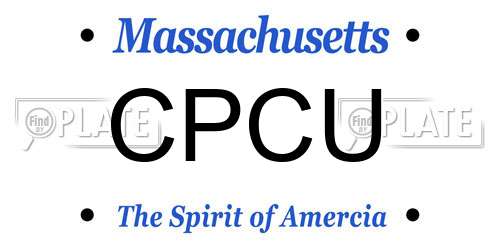 CPCU Massachusetts License Plate