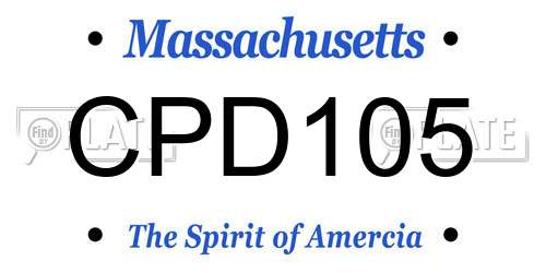 CPD105 Massachusetts License Plate