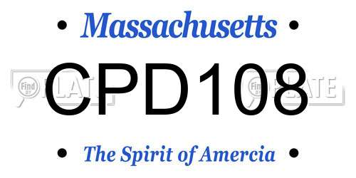 CPD108 Massachusetts License Plate