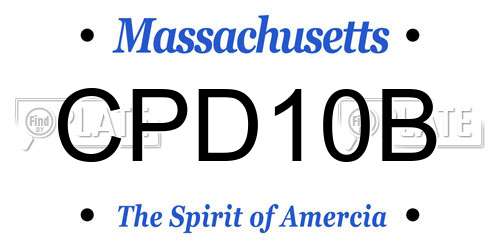 CPD10B Massachusetts License Plate