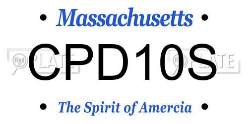 CPD10S Massachusetts License Plate