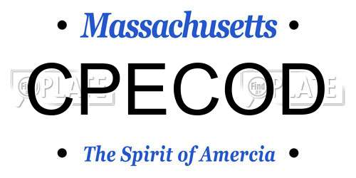 CPECOD Massachusetts License Plate