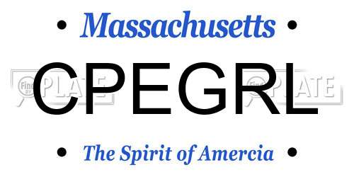 CPEGRL Massachusetts License Plate