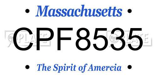 CPF8535 Massachusetts License Plate