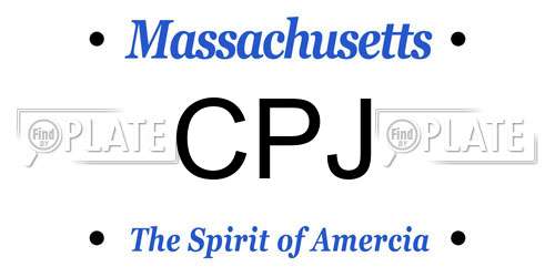 CPJ Massachusetts License Plate