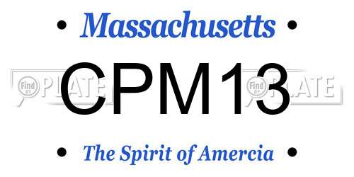 CPM13 Massachusetts License Plate