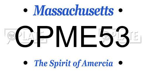 CPME53 Massachusetts License Plate