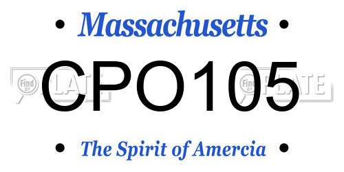 CPO105 Massachusetts License Plate