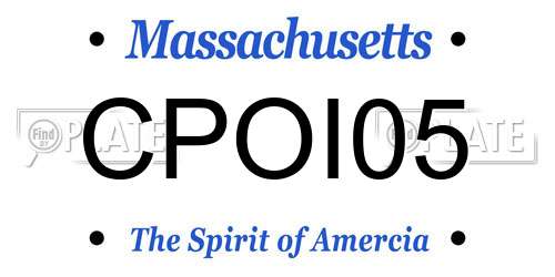 CPOI05 Massachusetts License Plate