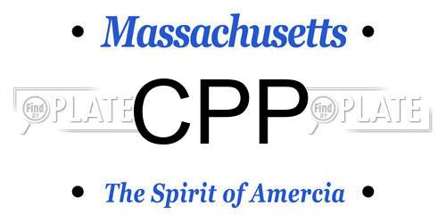 CPP Massachusetts License Plate