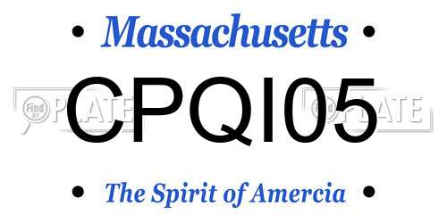 CPQI05 Massachusetts License Plate