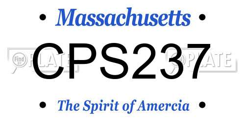 CPS237 Massachusetts License Plate