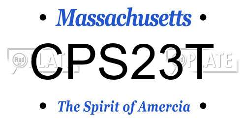 CPS23T Massachusetts License Plate