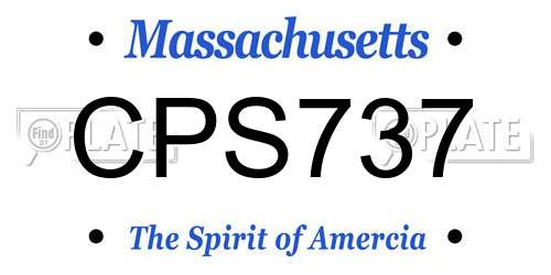CPS737 Massachusetts License Plate