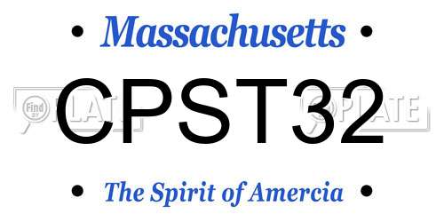 CPST32 Massachusetts License Plate