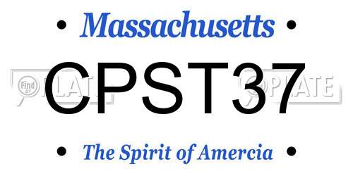 CPST37 Massachusetts License Plate