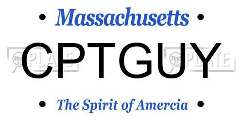 CPTGUY Massachusetts License Plate