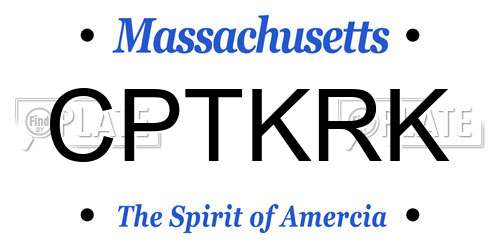 CPTKRK Massachusetts License Plate