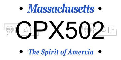 CPX502 Massachusetts License Plate