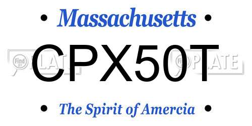 CPX50T Massachusetts License Plate