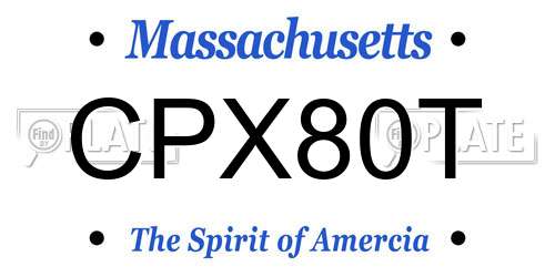 CPX80T Massachusetts License Plate