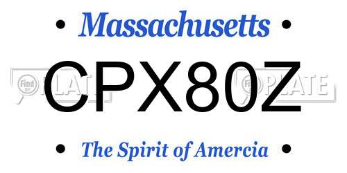 CPX80Z Massachusetts License Plate