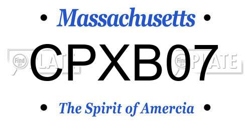 CPXB07 Massachusetts License Plate
