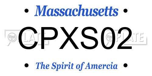 CPXS02 Massachusetts License Plate