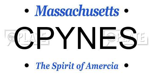 CPYNES Massachusetts License Plate