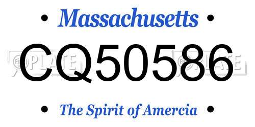 CQ50586 Massachusetts License Plate