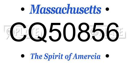 CQ50856 Massachusetts License Plate