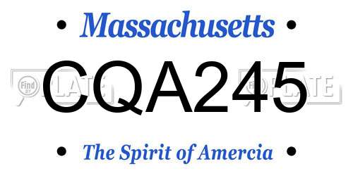 CQA245 Massachusetts License Plate