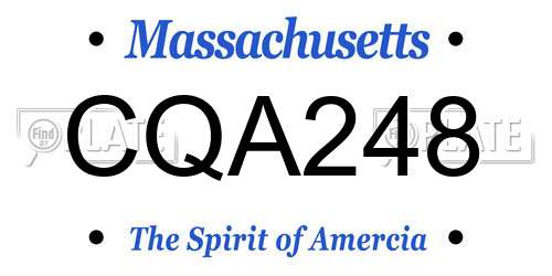 CQA248 Massachusetts License Plate
