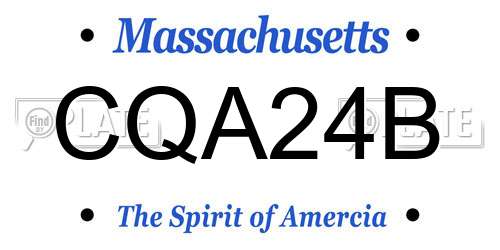 CQA24B Massachusetts License Plate