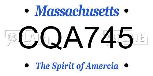 CQA745 Massachusetts License Plate