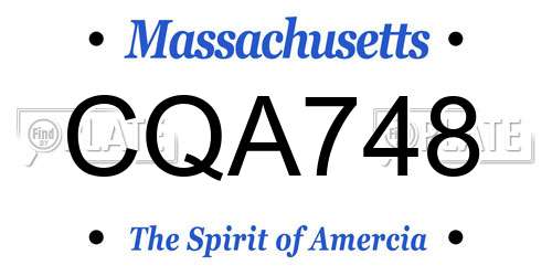 CQA748 Massachusetts License Plate