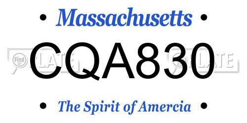 CQA830 Massachusetts License Plate