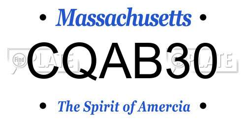 CQAB30 Massachusetts License Plate