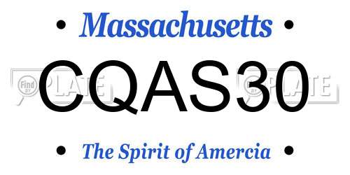 CQAS30 Massachusetts License Plate