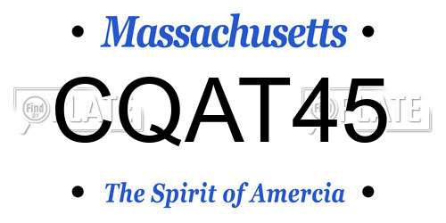 CQAT45 Massachusetts License Plate