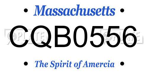 CQB0556 Massachusetts License Plate