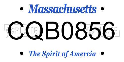 CQB0856 Massachusetts License Plate